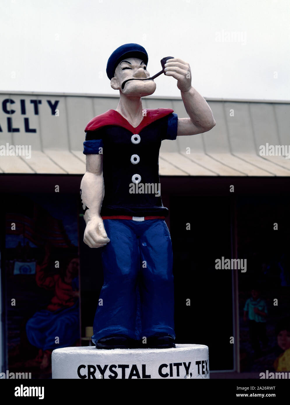 Popeye il marinaio Man è un simbolo di apt del South Texas città vicino a cui le grandi fattorie di spinaci prosperare. La città di cristallo, Texas Foto Stock
