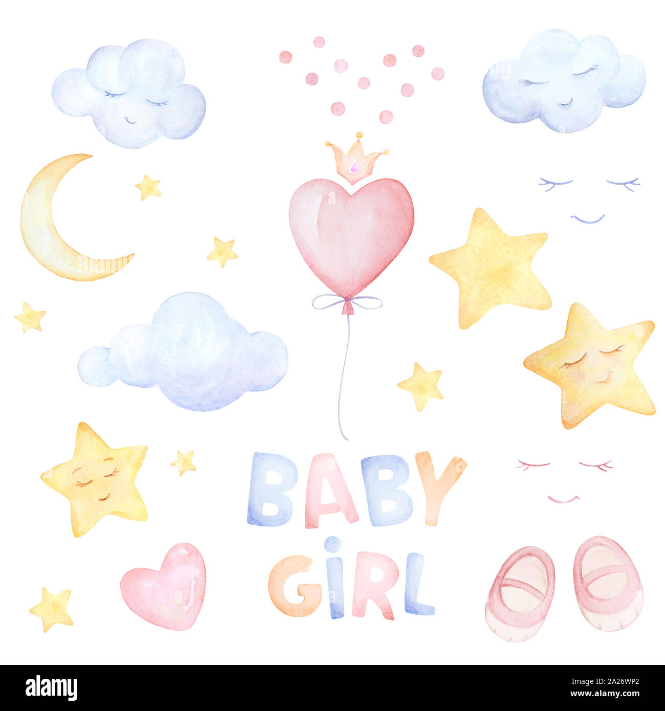 Banner Baby Shower Con Palloncino Luna Stella E Testo Neonata Su Sfondo  Rosa È Una Ragazza - Immagini vettoriali stock e altre immagini di Amore -  iStock
