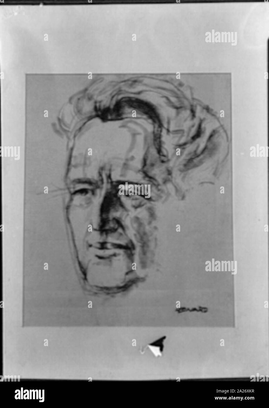 Ritratto disegno di Arnold Genthe da Robert Leonard Foto Stock