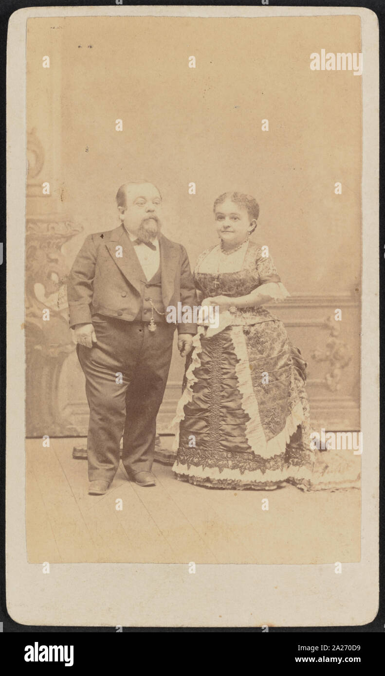 Ritratto di Carlo Stratton Generale Tom Thumb con Lavinia Warren Bump Foto Stock