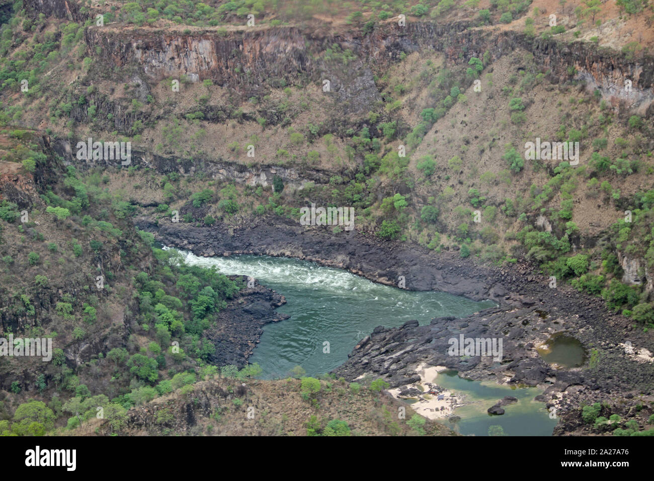 Zambezi River Gorge Valley vicino a Victoria Falls, Zimbabwe. Foto Stock