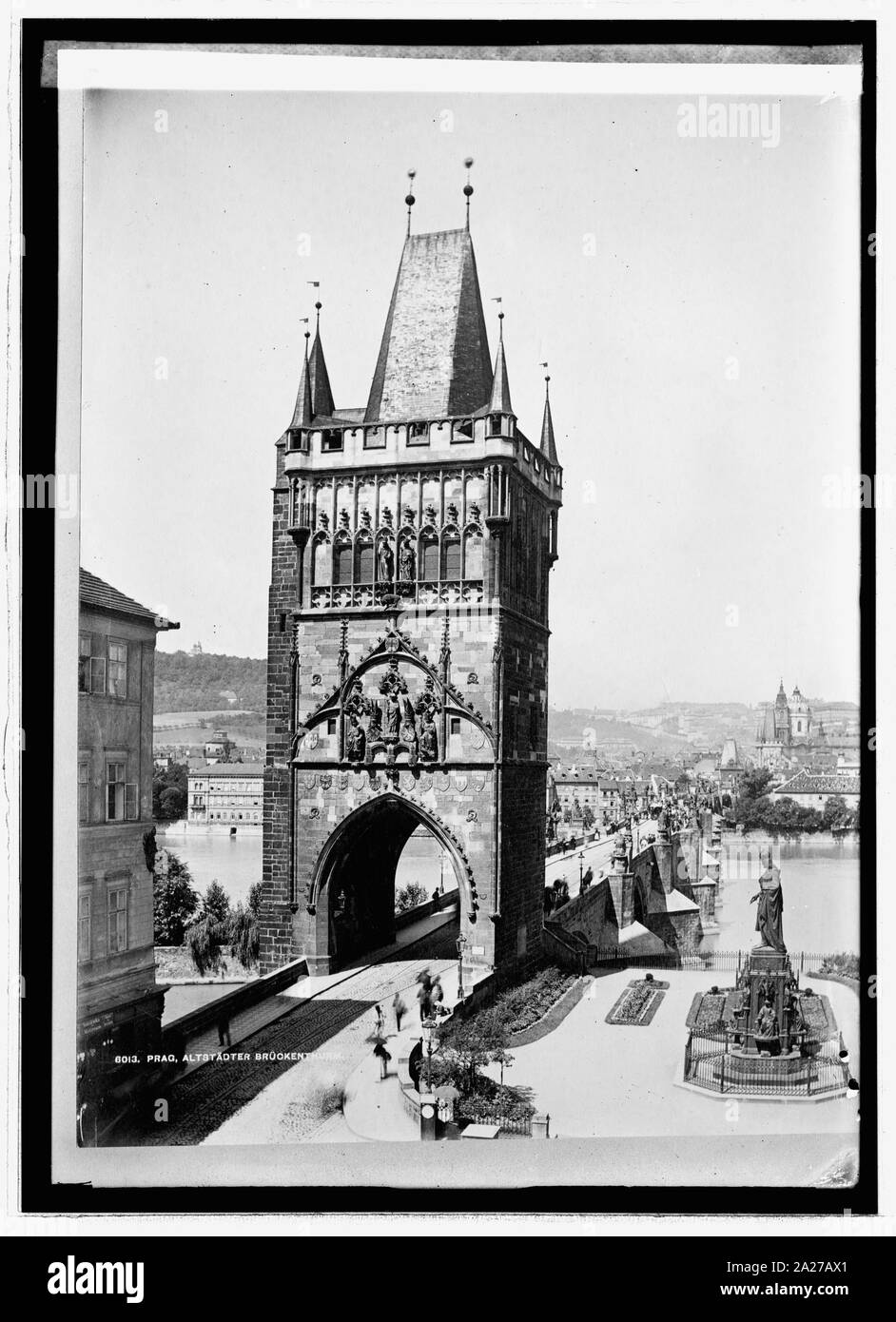 Prag., Austria. Torre del ponte della città vecchia Foto Stock