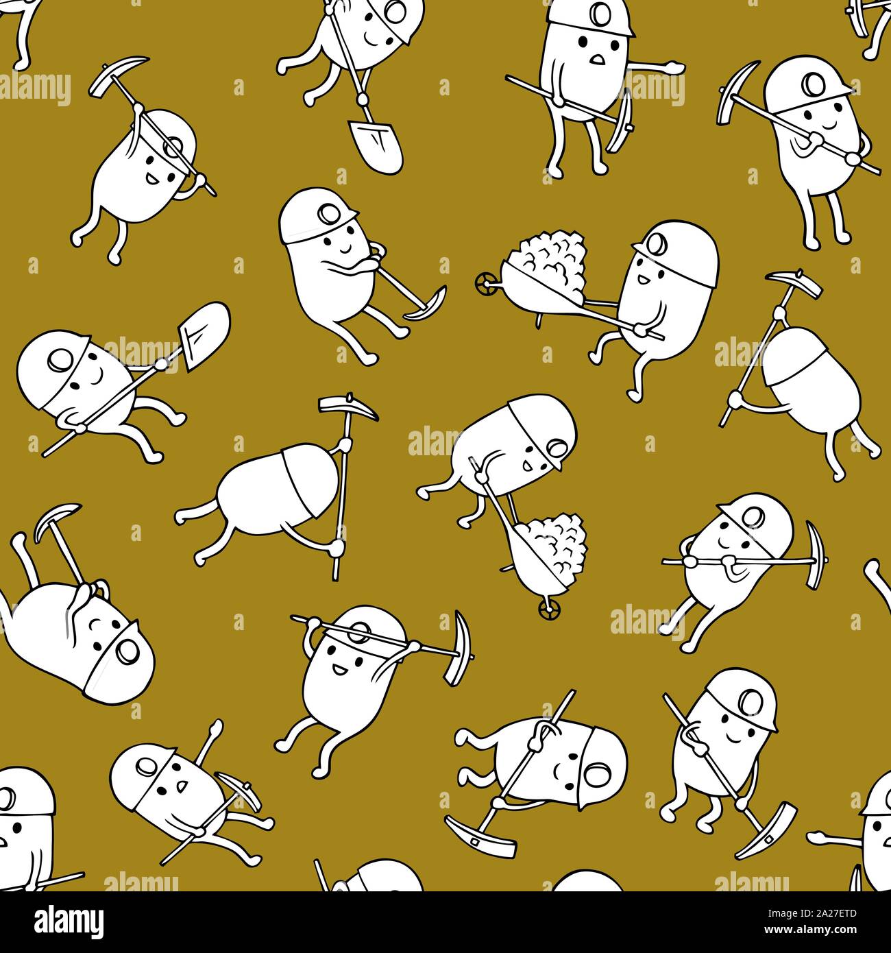 I minatori Pattern senza giunture Illustrazione Vettoriale