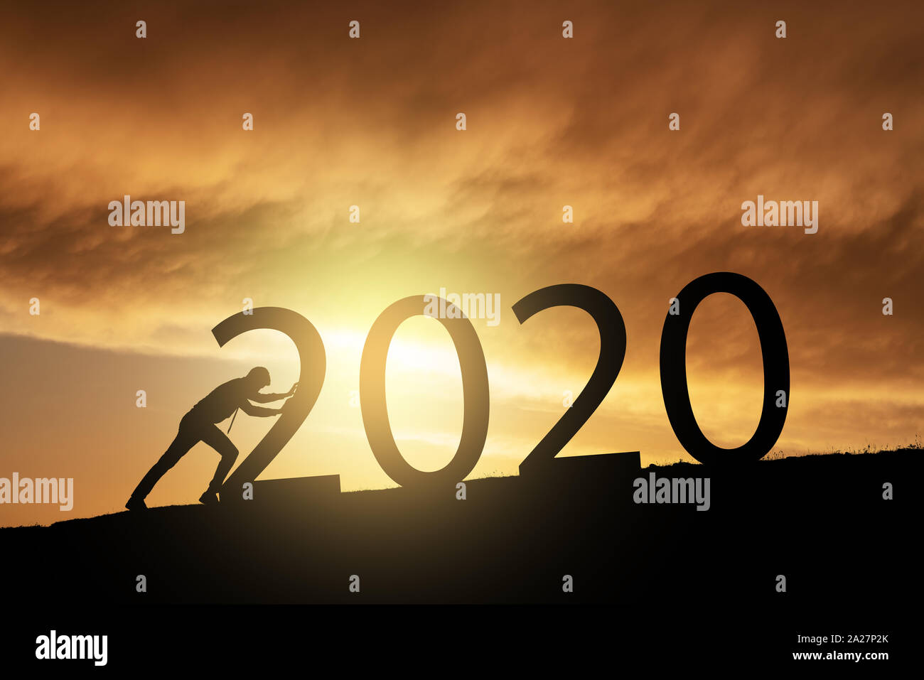2020 Anno nuovo inizio con nuova speranza e obiettivi. Foto Stock
