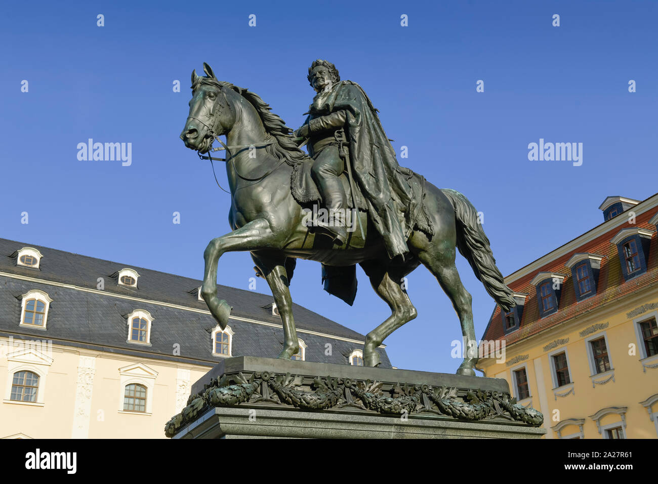 Carl Agosto Denkmal, Platz der Demokratie, Weimar, Thüringen, Deutschland Foto Stock