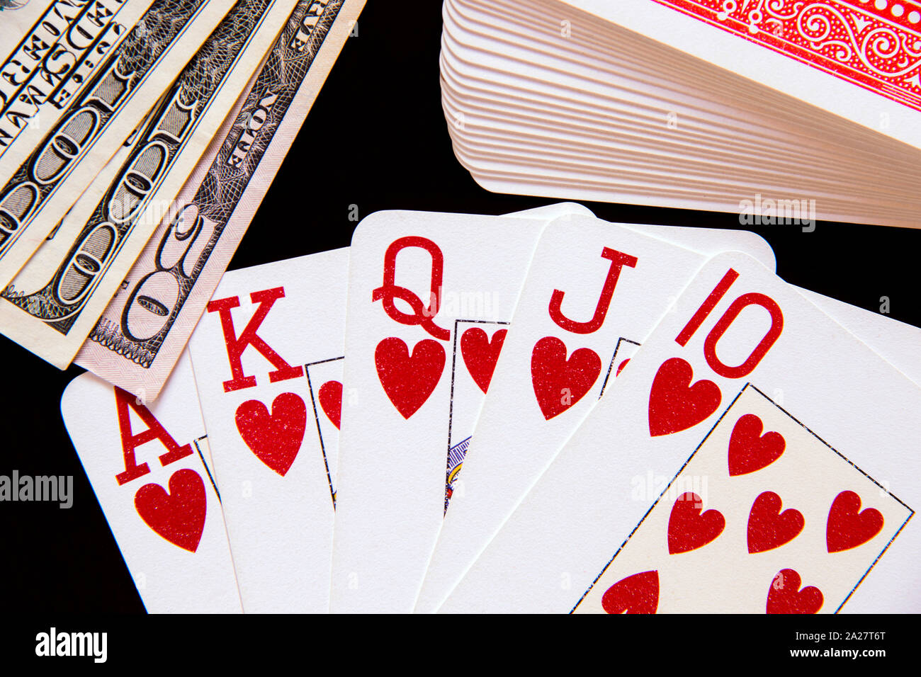 Poker royal street a filo e denaro Foto Stock