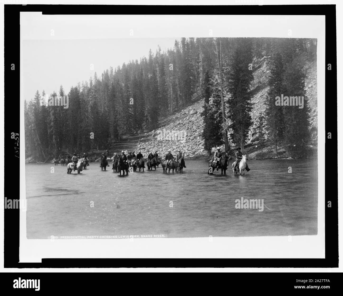 Partito presidenziale attraversando la forcella di Lewis, Snake River Foto Stock