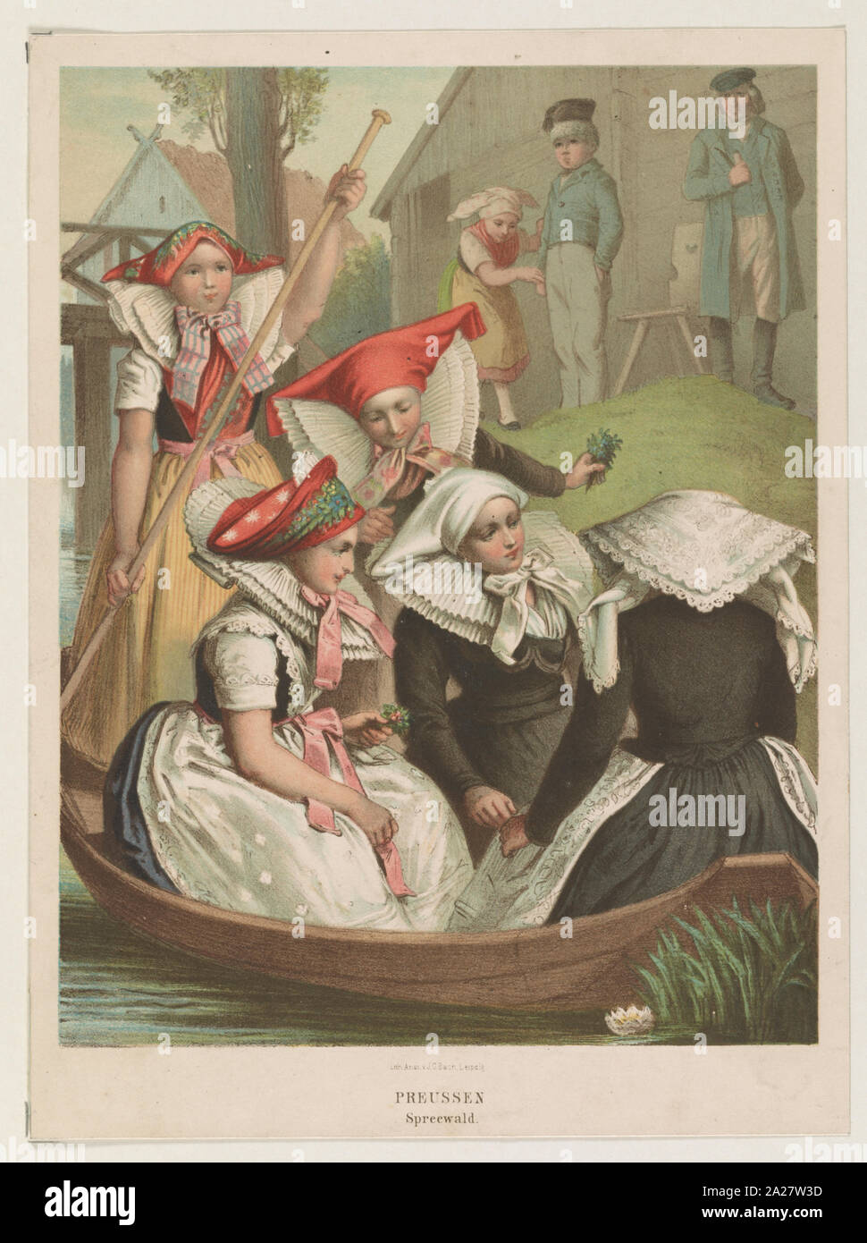 Preussen Spreewald / lith. Anst. v J.G. Bach di Lipsia. Foto Stock