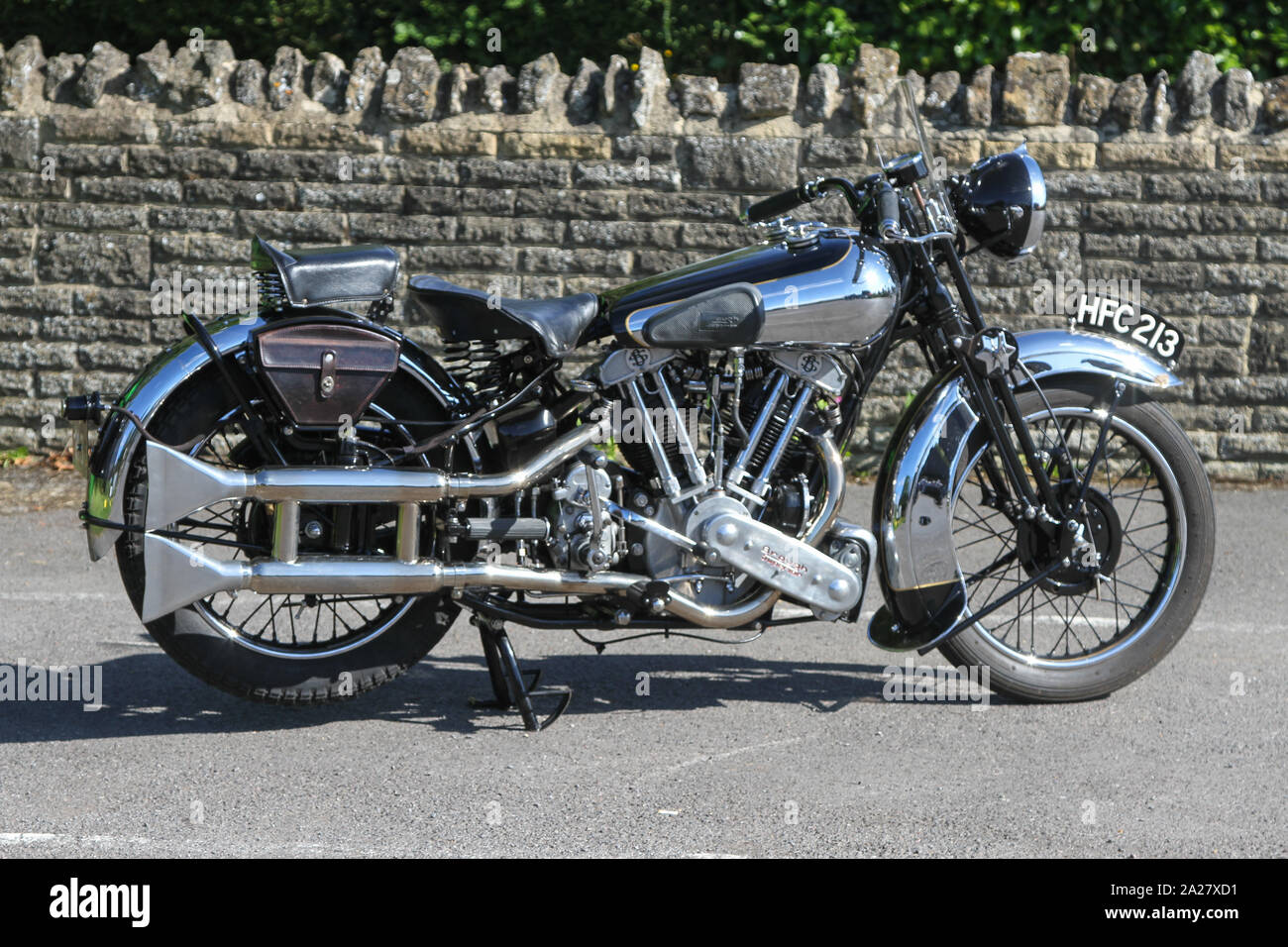 Un classico pre-guerra vintage Brough Superior SS100 motociclo Foto Stock