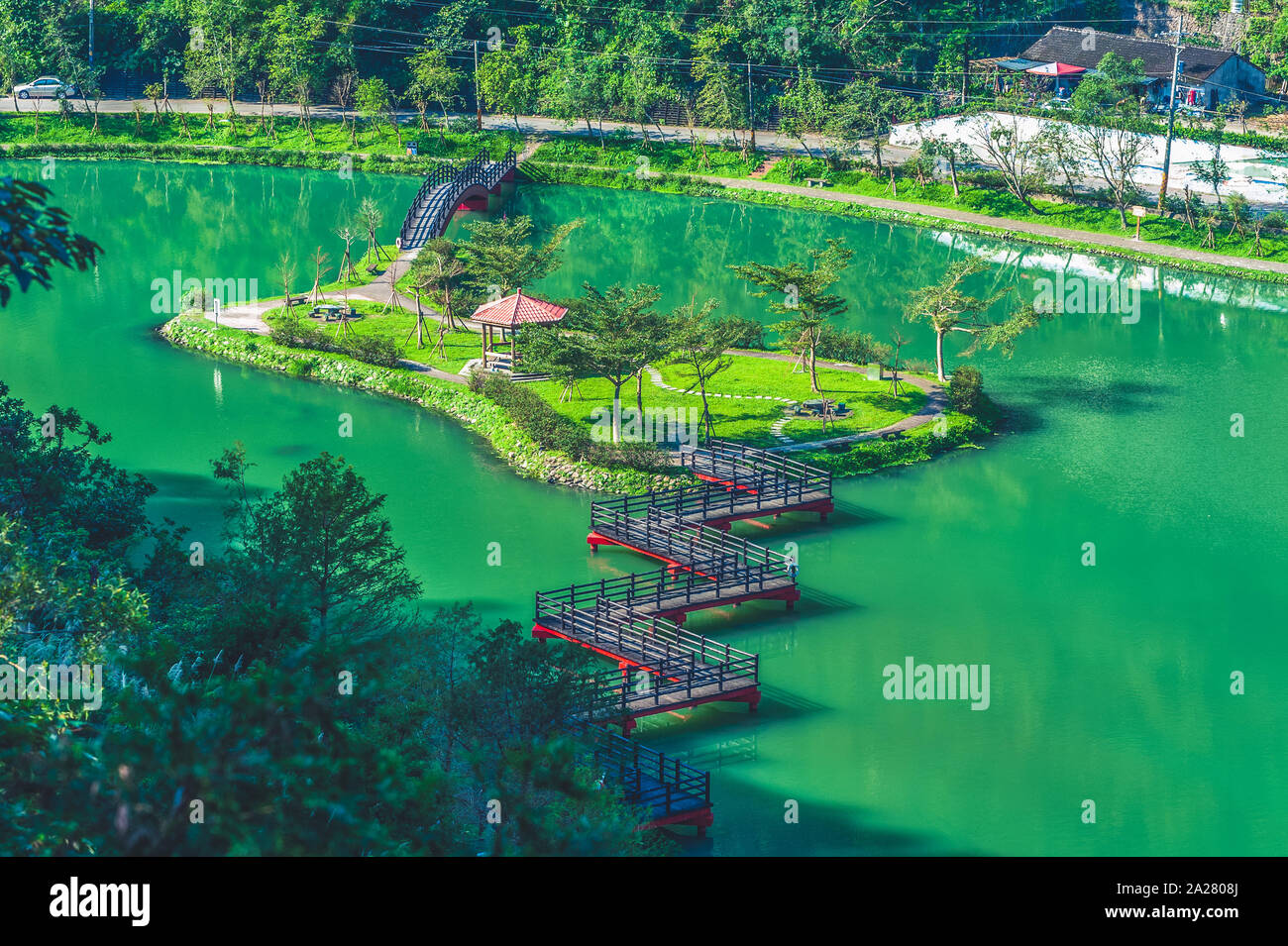 Vista aerea del wanglongbi in Yilan, Taiwan Foto Stock