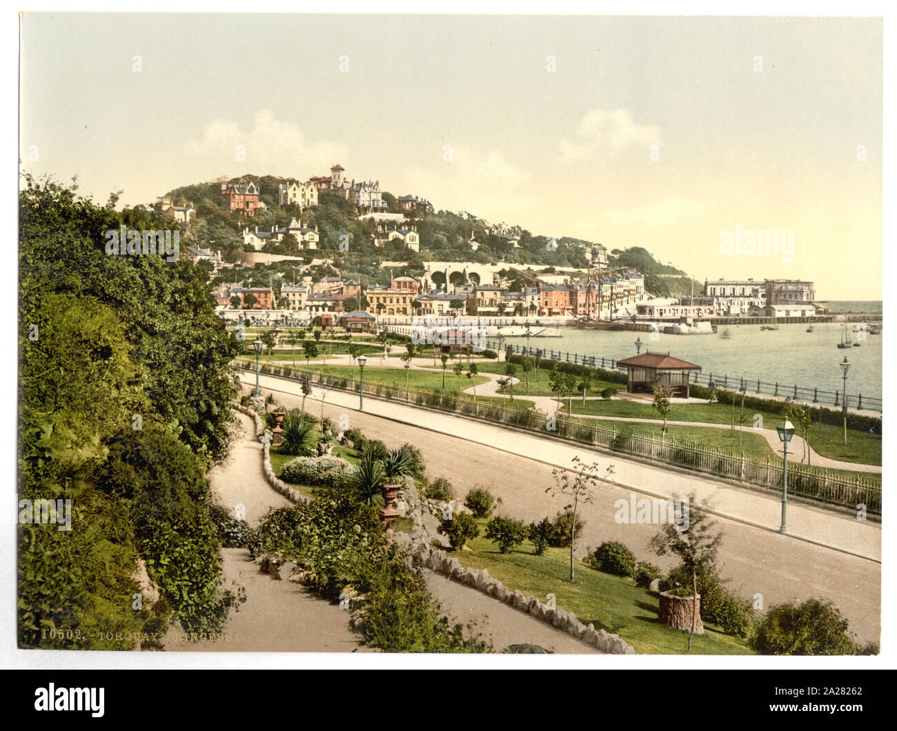La principessa giardini, Torquay, Inghilterra; titolo dalla Detroit Publishing Co., catalogo J-sezione estera, Detroit, Michigan. : Detroit Publishing Company, 1905.; fa parte di: Viste di Inghilterra nella stampa Photochrom collection.; stampa n. 10502.; Foto Stock