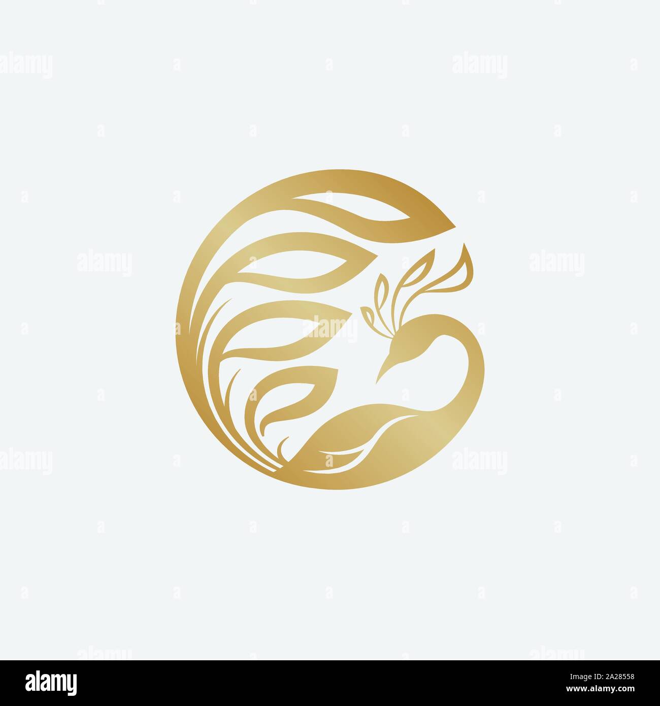 Peacock logo design illustrazione, peacock icon illustrazione, bellezza logo design, peacock icona di lusso in EPS.10 Illustrazione Vettoriale