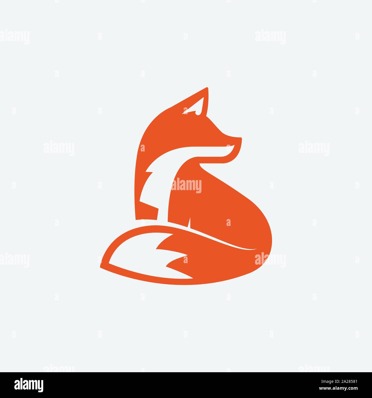 Fox unico logo design illustrazione, fox icona logo, fox icona illustrazione design Illustrazione Vettoriale