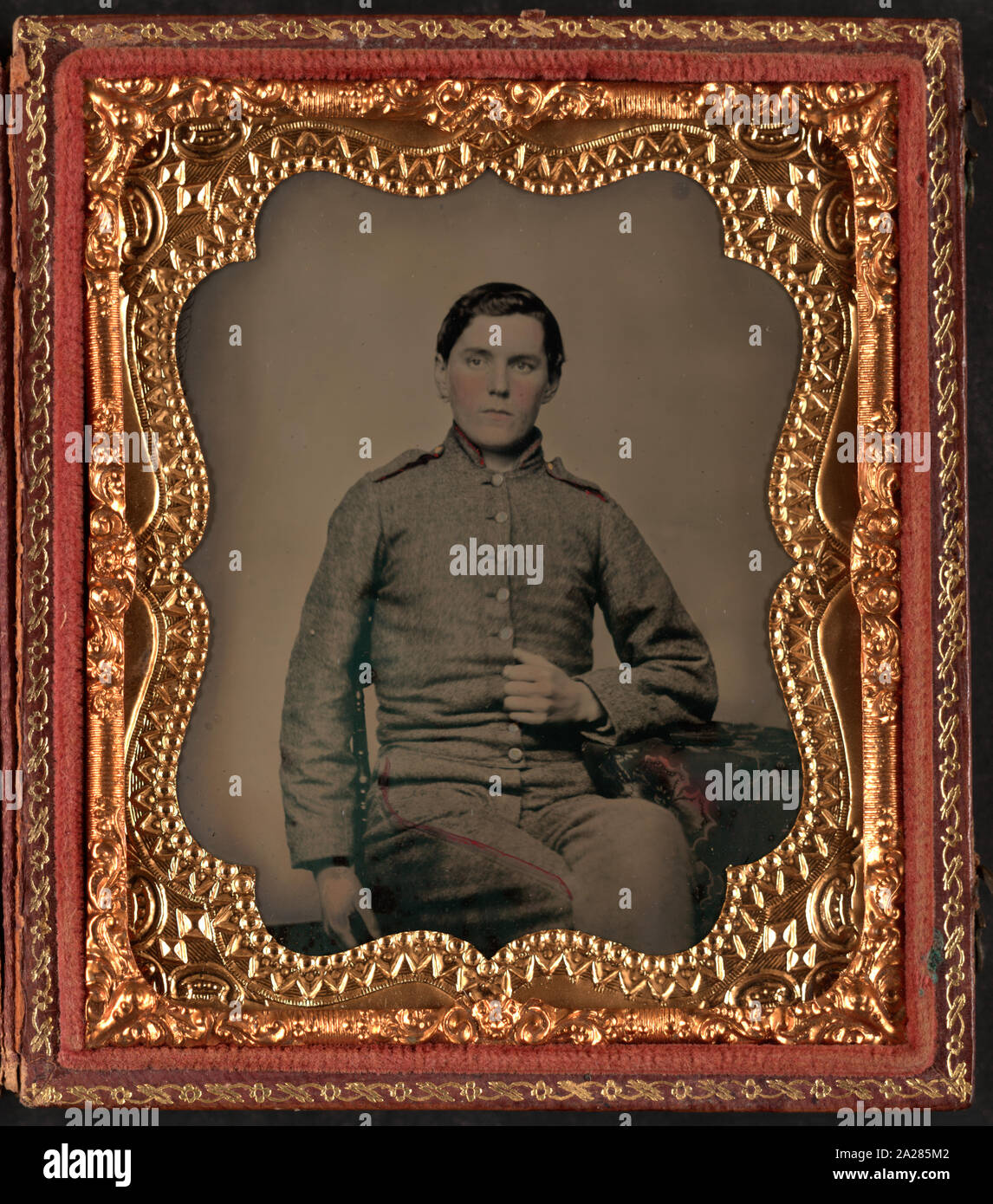 Christopher privato di Swann di Powhatan Virginia Luce batteria di artiglieria in uniforme Foto Stock