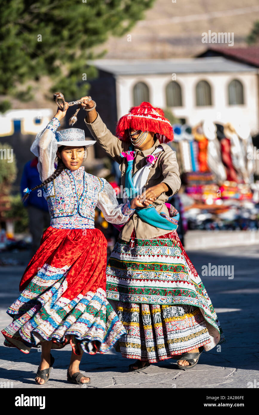 Wititi ballerini in Colca Valley,Arequipa, Perù. Foto Stock
