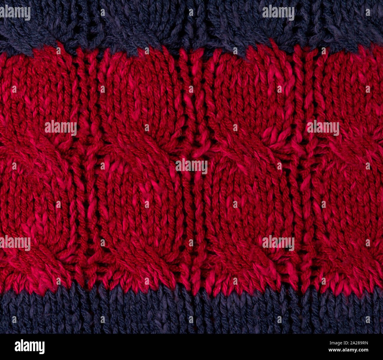 Texture di vinoso con blu di tessuto a maglia stretta verso l'alto. Maglia di lana Foto Stock