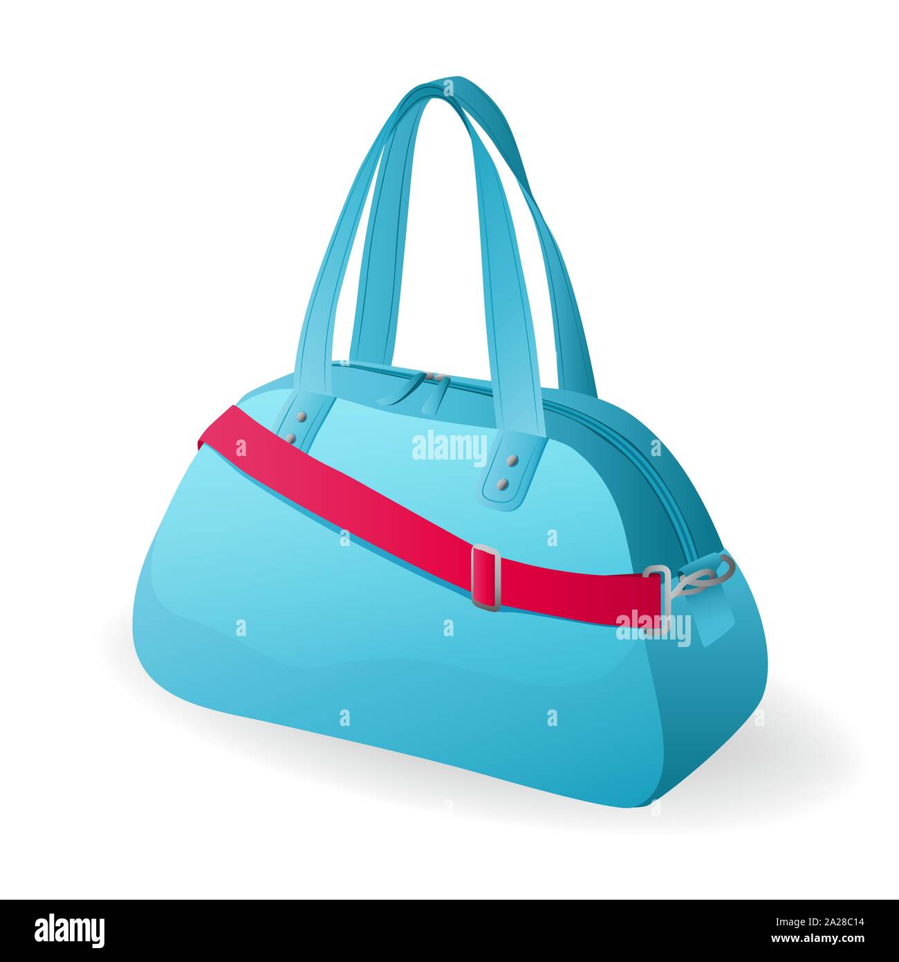 Blue sport bag per abbigliamento sportivo e icona strumentazione isolato Illustrazione Vettoriale