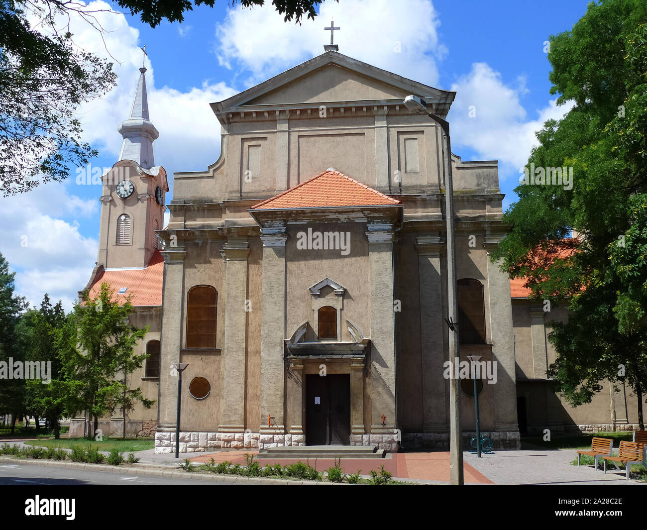 Cuore di Gesù chiesa cattolica romana, Dombóvár, Ungheria, Magyarország, Europa Foto Stock