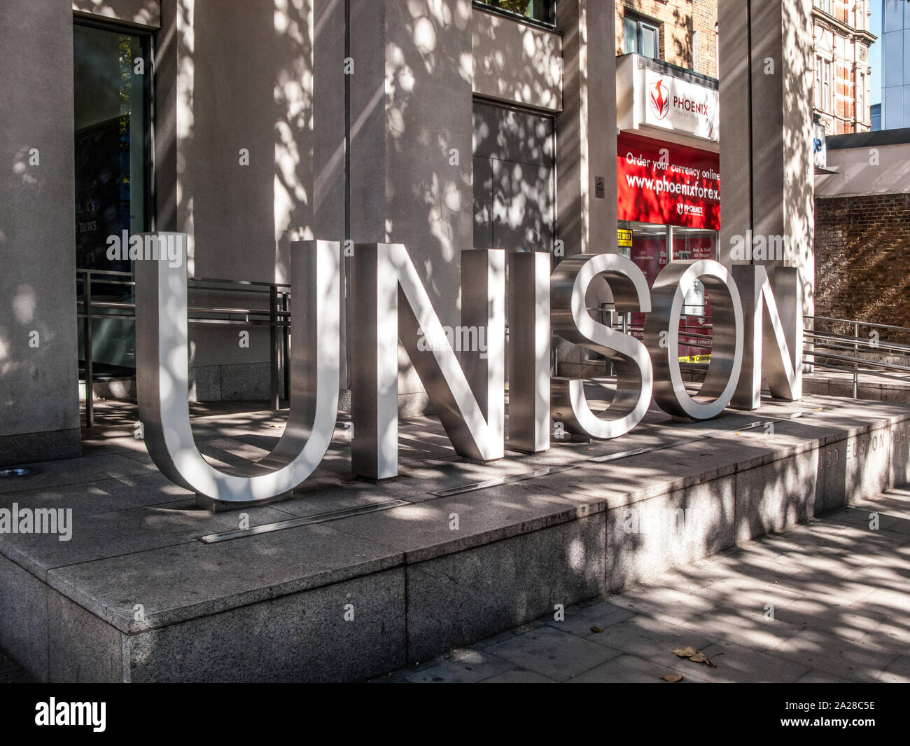 Unison, il più grande sindacato nel Regno Unito, Euston Road, Londra Foto Stock