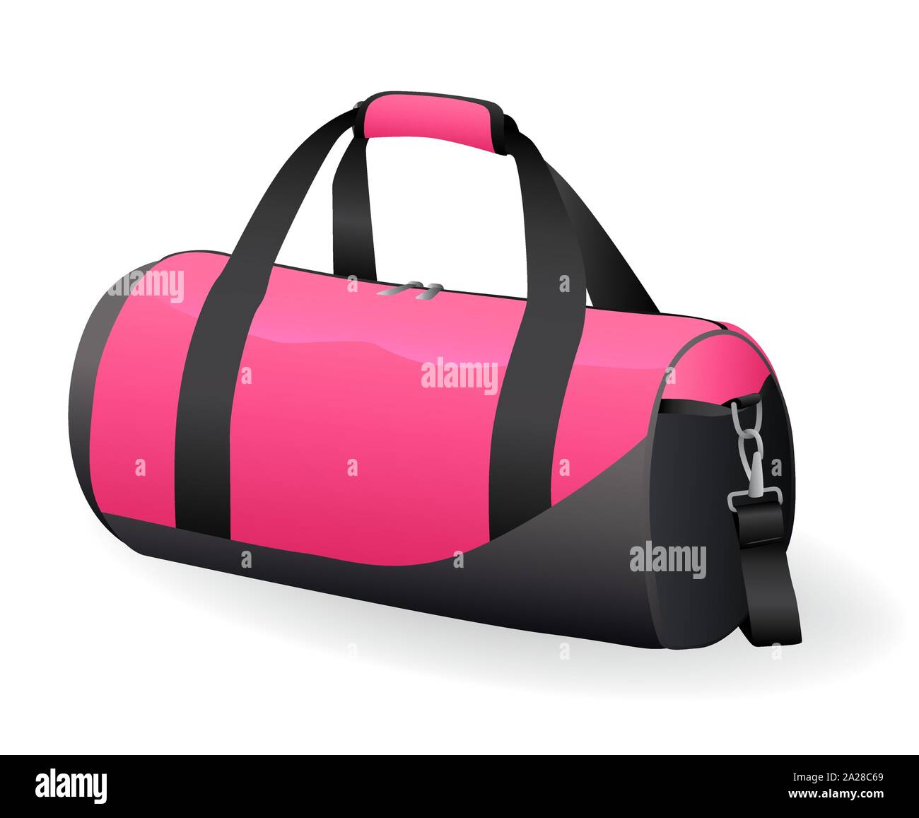 Rosa nero borsa sportiva per abbigliamento sportivo e icona strumentazione isolato Illustrazione Vettoriale