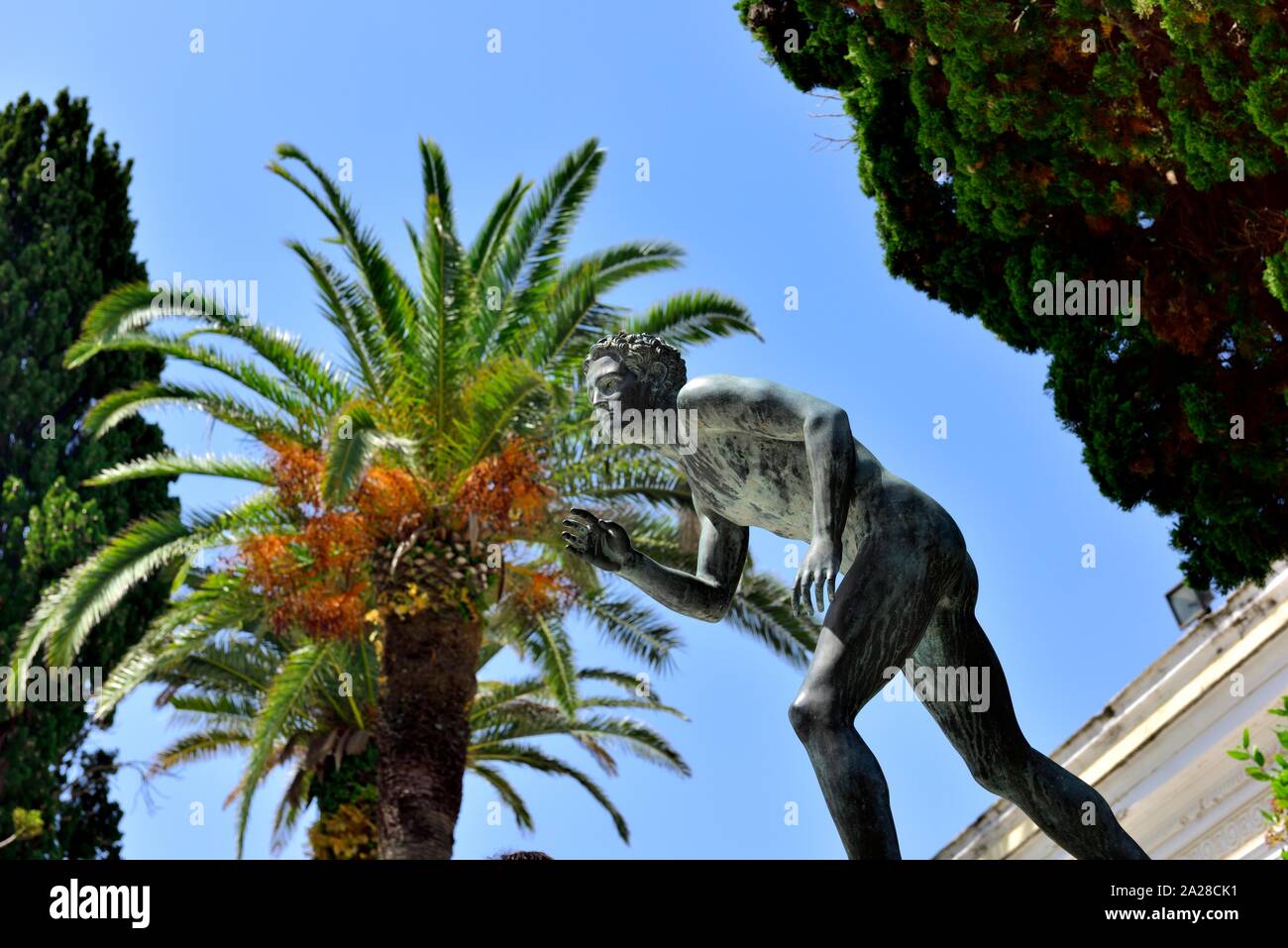 Statua,guida,Palazzo Achilleion,Gastouri,l'isola di Corfù, isole Ionie, Grecia Foto Stock