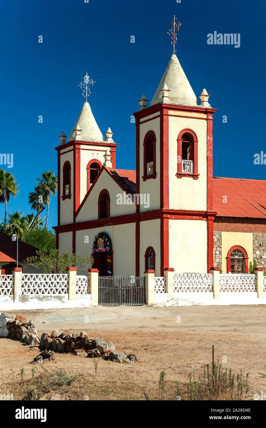 Vergine di Guadalupe la Chiesa, El Triunfo, Baja California Sur, Messico Foto Stock