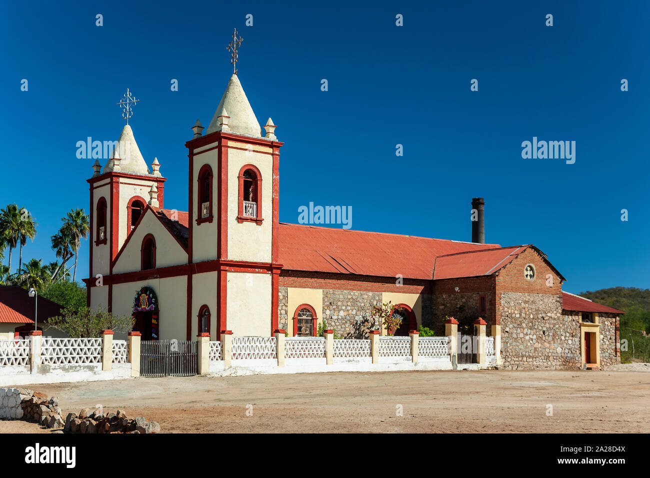 Vergine di Guadalupe la Chiesa, El Triunfo, Baja California Sur, Messico Foto Stock