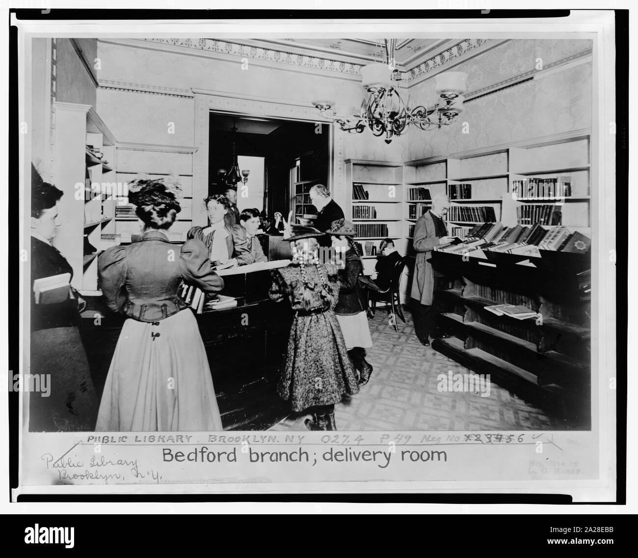 Biblioteca Pubblica di Brooklyn, N.Y., Bedford filiale, camera di mandata Foto Stock