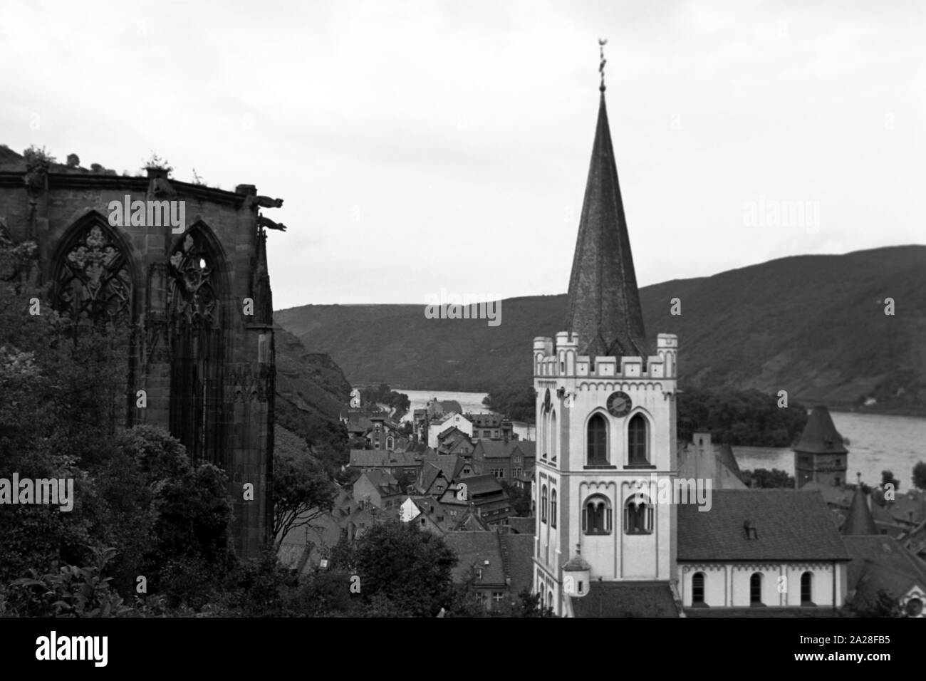 Evangelische Kirche Sankt Peter in Bacharach, Deutschland 1968. Protestante della chiesa di San Pietro a Bacharach, Germania 1968. Foto Stock