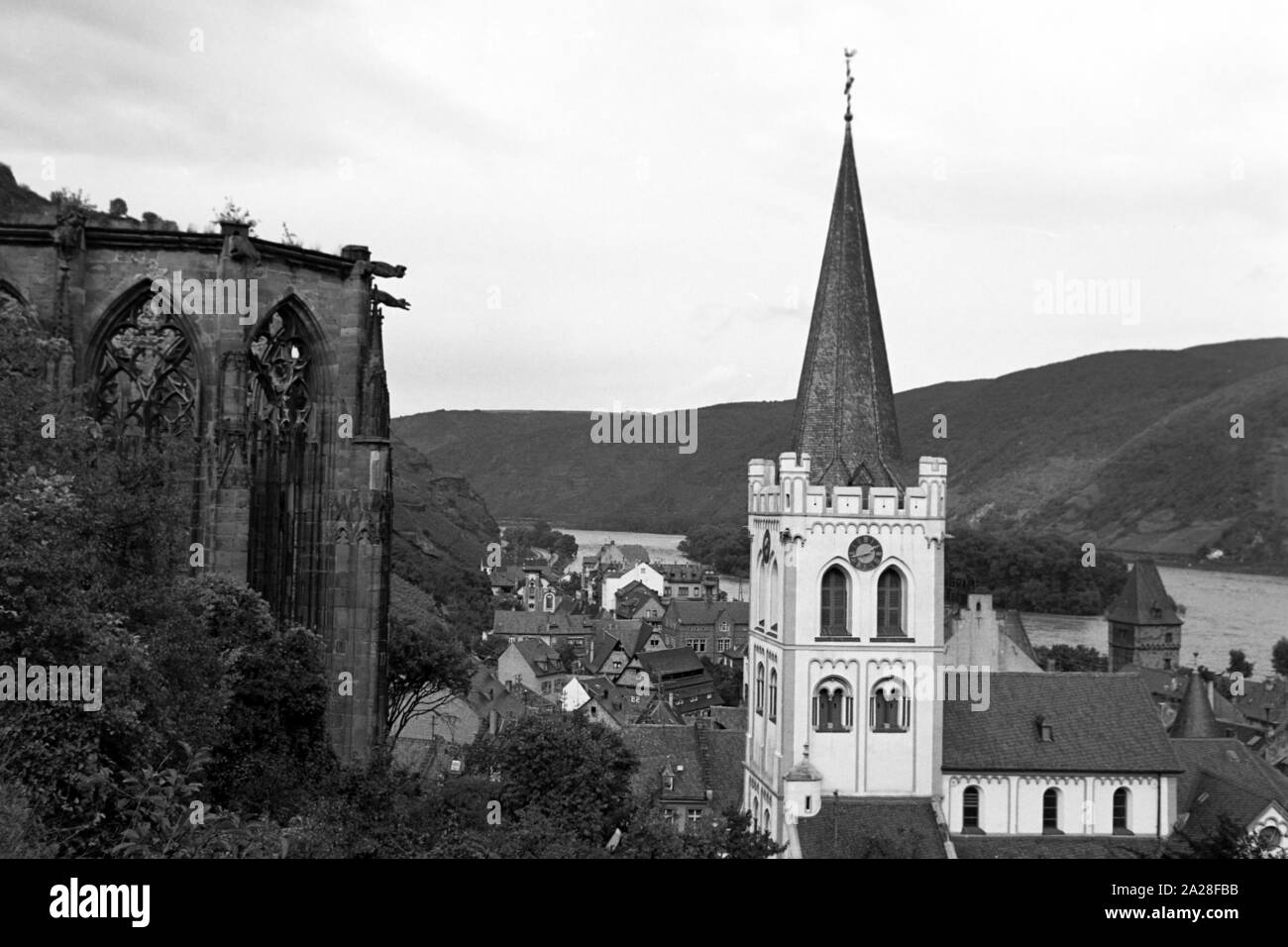 Evangelische Kirche Sankt Peter in Bacharach, Deutschland 1968. Protestante della chiesa di San Pietro a Bacharach, Germania 1968. Foto Stock
