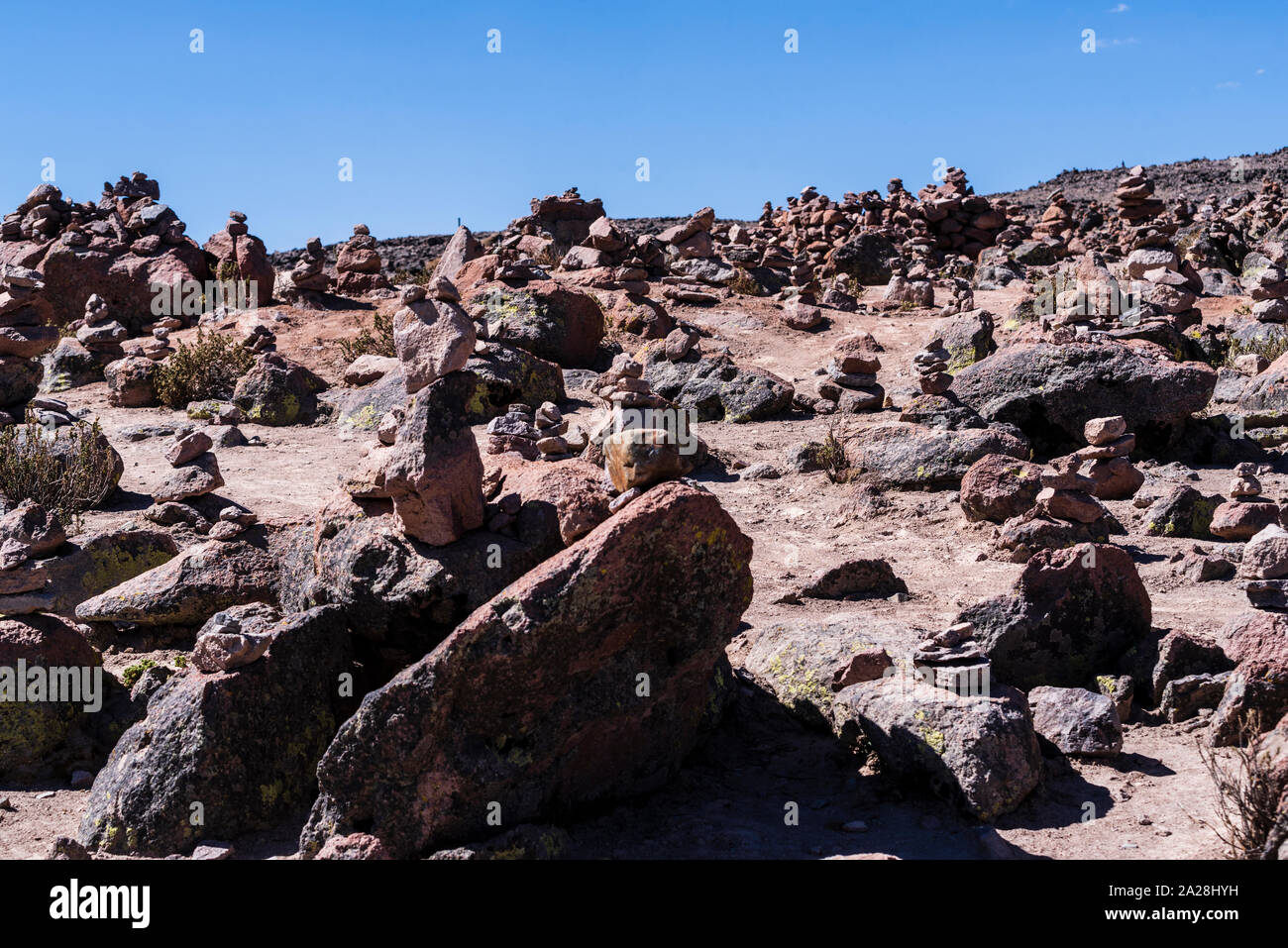 Dal punto di vista dei vulcani in Patapampa,Arequipa,montagne delle Ande,Perù. Foto Stock