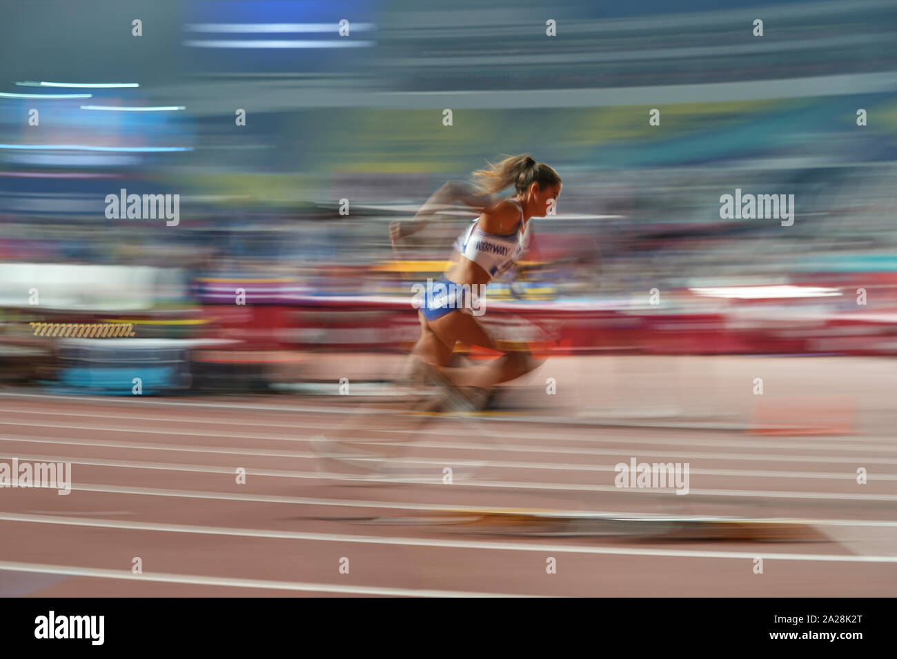 1 ottobre 2019: !! Competere in !! Durante il XVII IAAF mondiale di atletica Al Khalifa Stadium di Doha, in Qatar. Ulrik Pedersen/CSM. Foto Stock