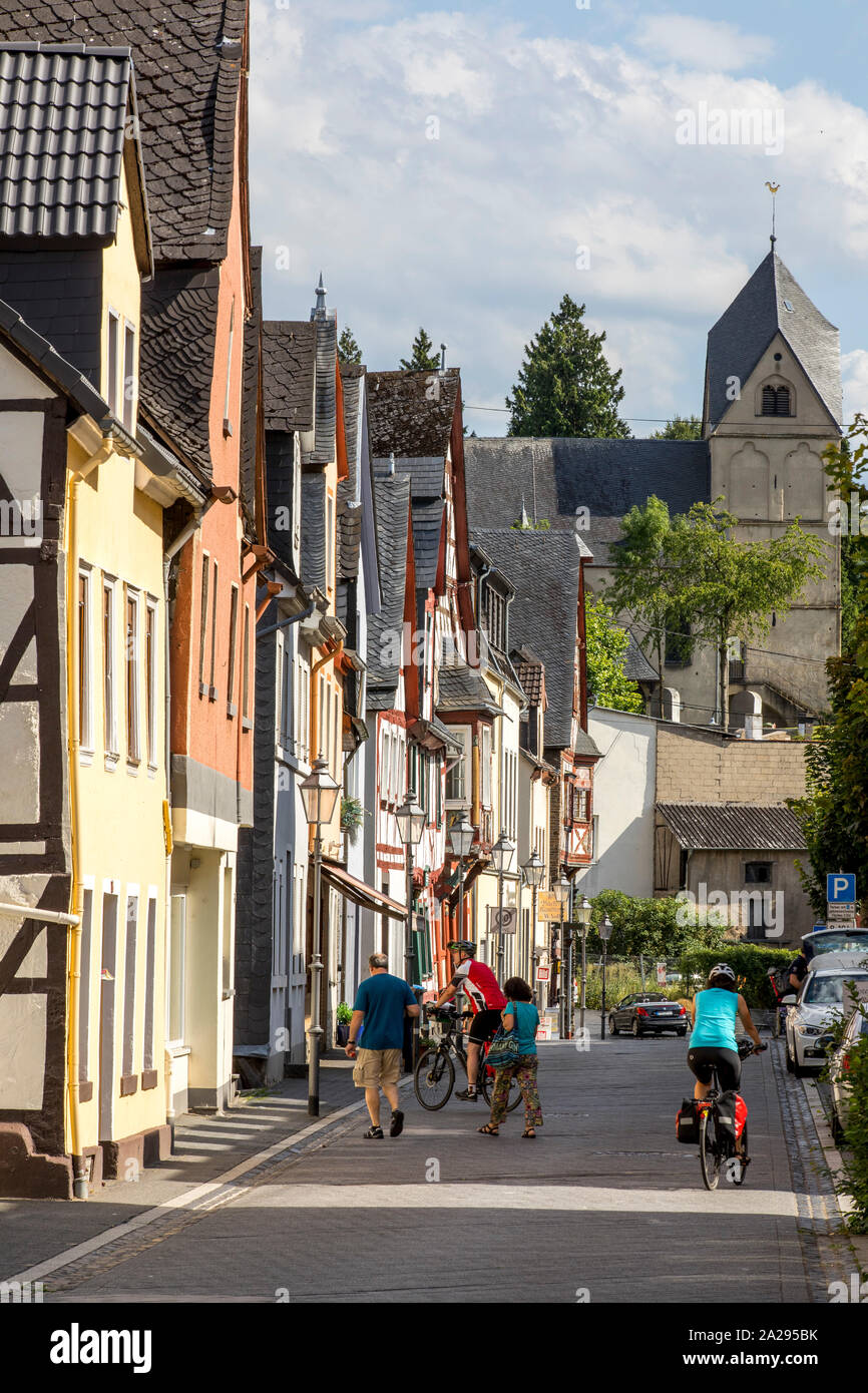 Città vecchia di Rhens, nel Rheingau, nel patrimonio mondiale dell UNESCO Valle del Reno superiore e centrale, Germania Foto Stock Città vecchia di Rhens, nel Rheingau, nel patrimonio mondiale dell UNESCO Valle del Reno superiore e centrale, Germania Foto Stock