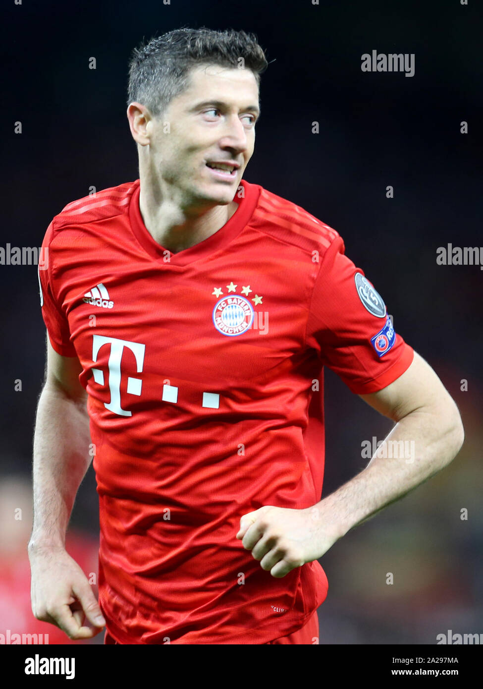 Il Bayern Monaco di Robert Lewandowski punteggio celebra il suo lato è il sesto Obiettivo del gioco durante la partita della UEFA Champions League a Tottenham Hotspur Stadium, Londra. Foto Stock