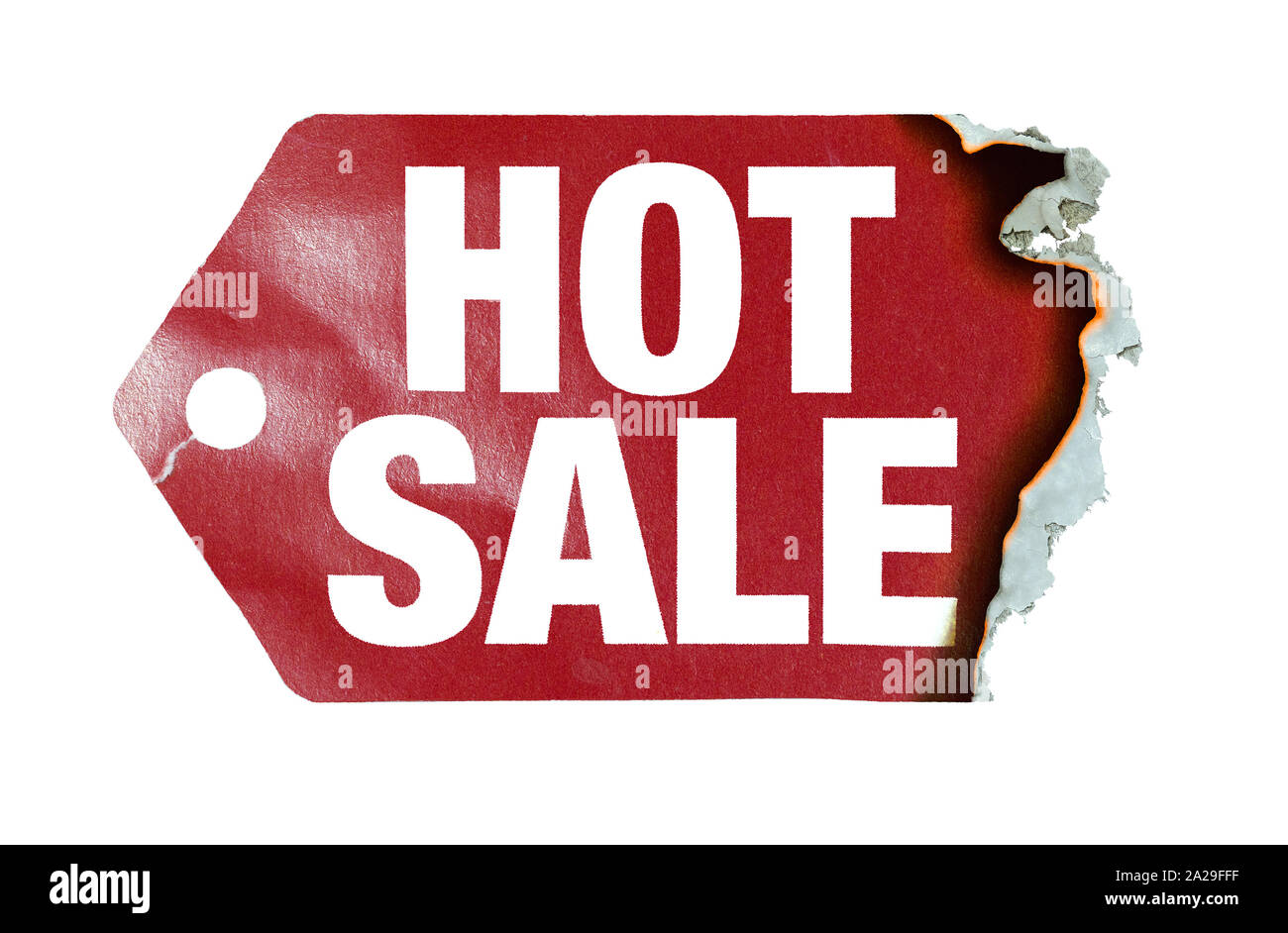 La masterizzazione di etichetta con testo "vendita calda' Foto Stock