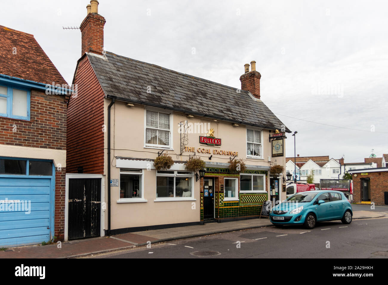 La parte esterna del carbone pub di Exchange o public house di Emsworth Hampshire Foto Stock