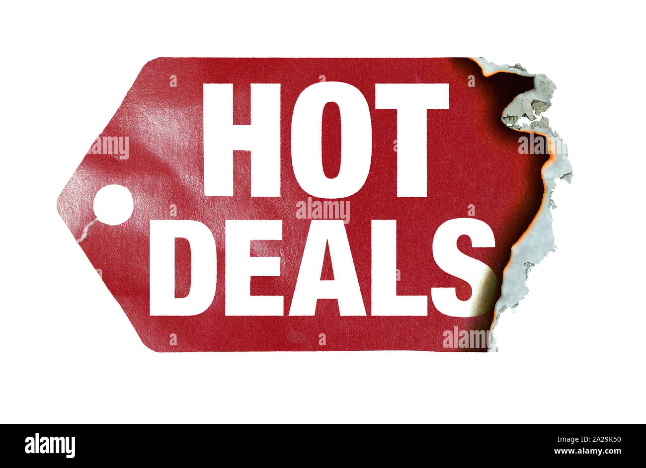 Etichetta di masterizzazione con il testo "hot deals" Foto Stock