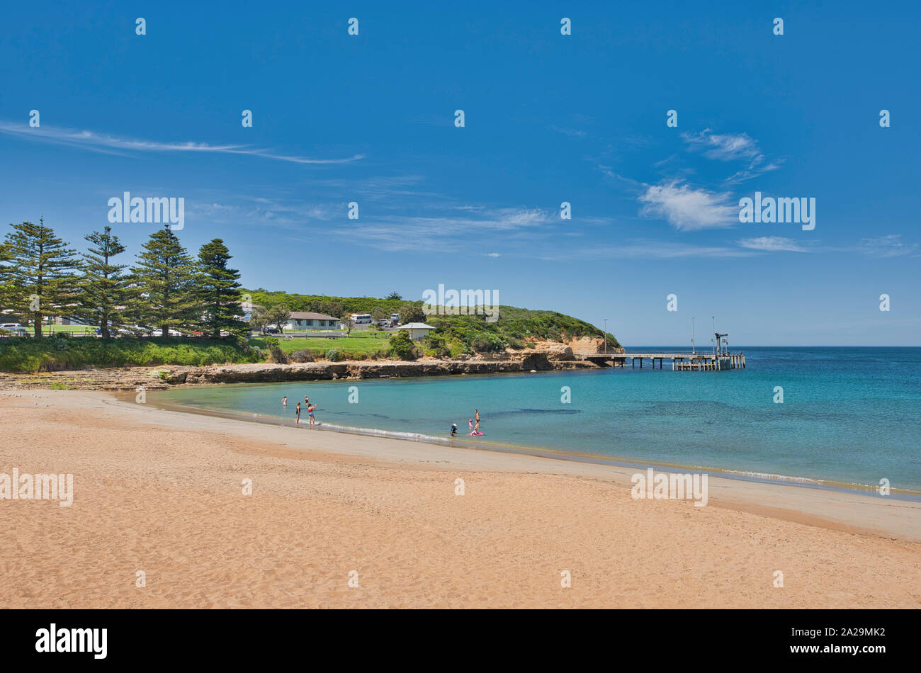 Spiaggia a Port Campbell, Naufragio Costa, Great Ocean Road, Victoria, Australia Foto Stock