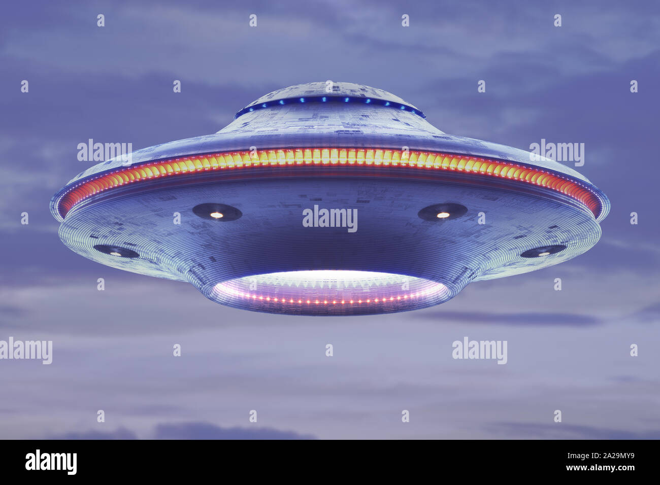 Oggetto Volante non Identificato. UFO con percorso di clipping incluso. Foto Stock