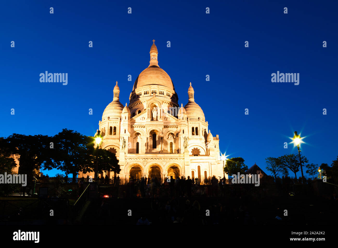 Sacre Couer al crepuscolo Foto Stock