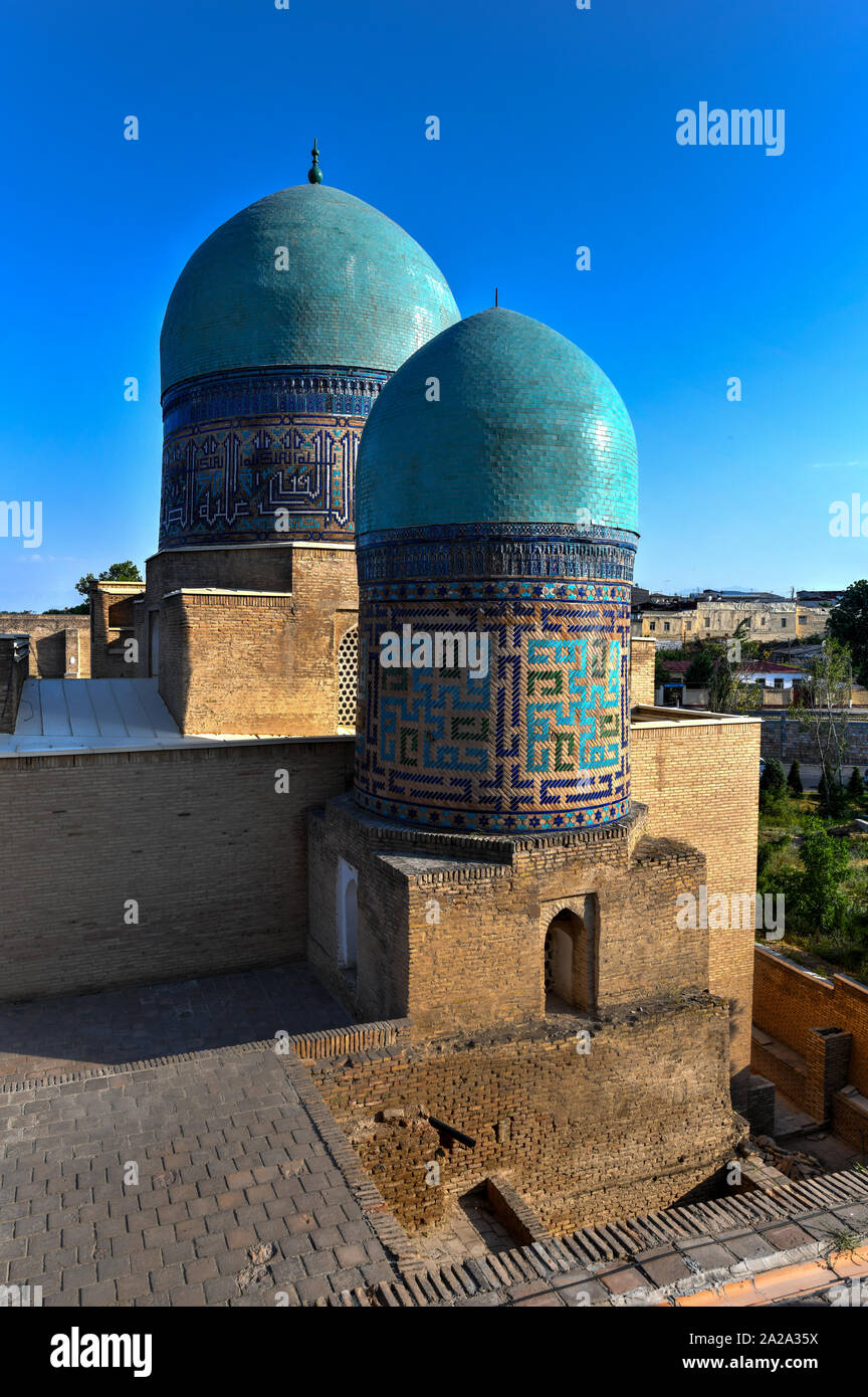 Shah-i-Zinda o Shohizinda (il re vivente), una necropoli in Samarcanda, Uzbekistan. Foto Stock
