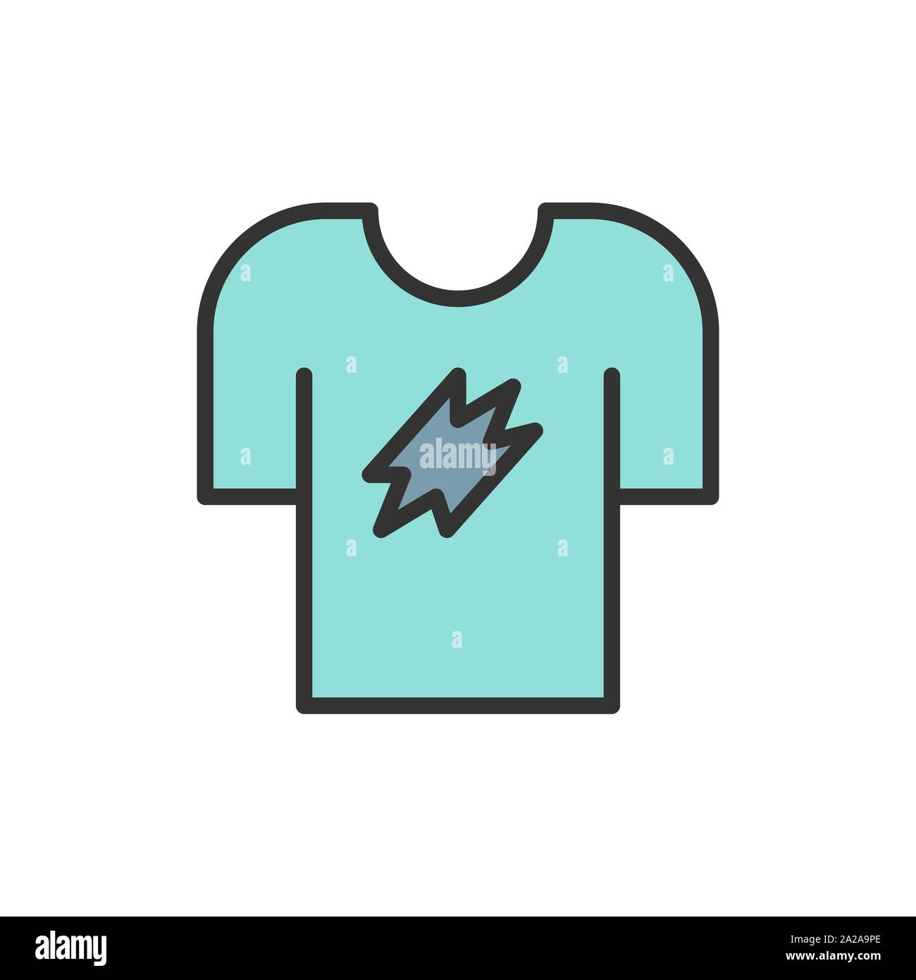 Vettore t-shirt, abbigliamento piatta linea colore icona. Illustrazione Vettoriale