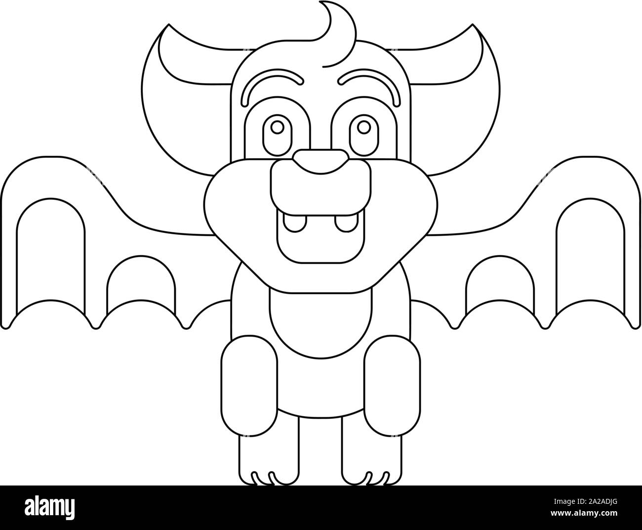 Halloween carino Vampire Bat Cartoon Illustrazione Vettoriale