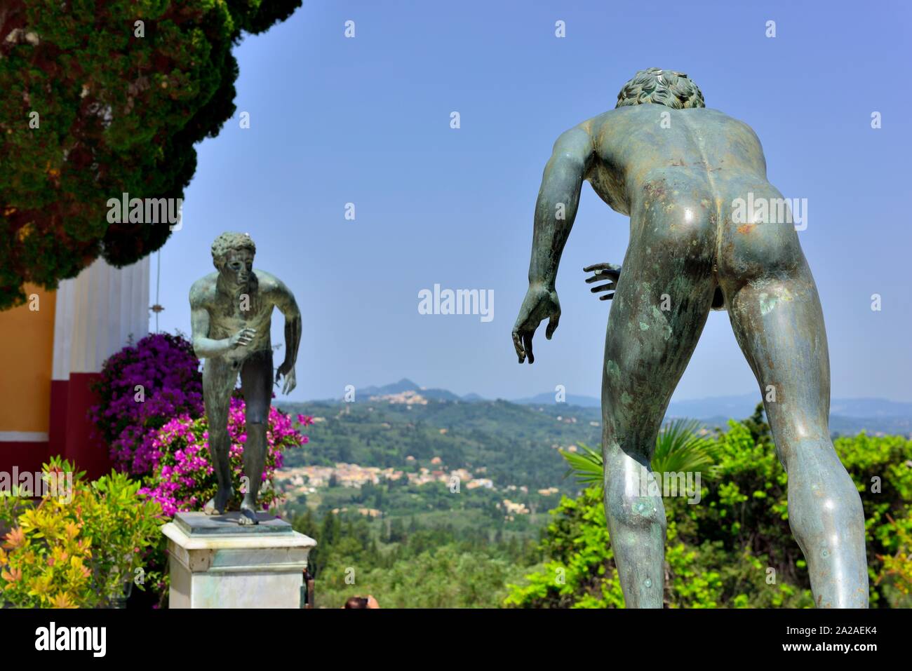 Statua,guida,Palazzo Achilleion,Gastouri,l'isola di Corfù, isole Ionie, Grecia Foto Stock