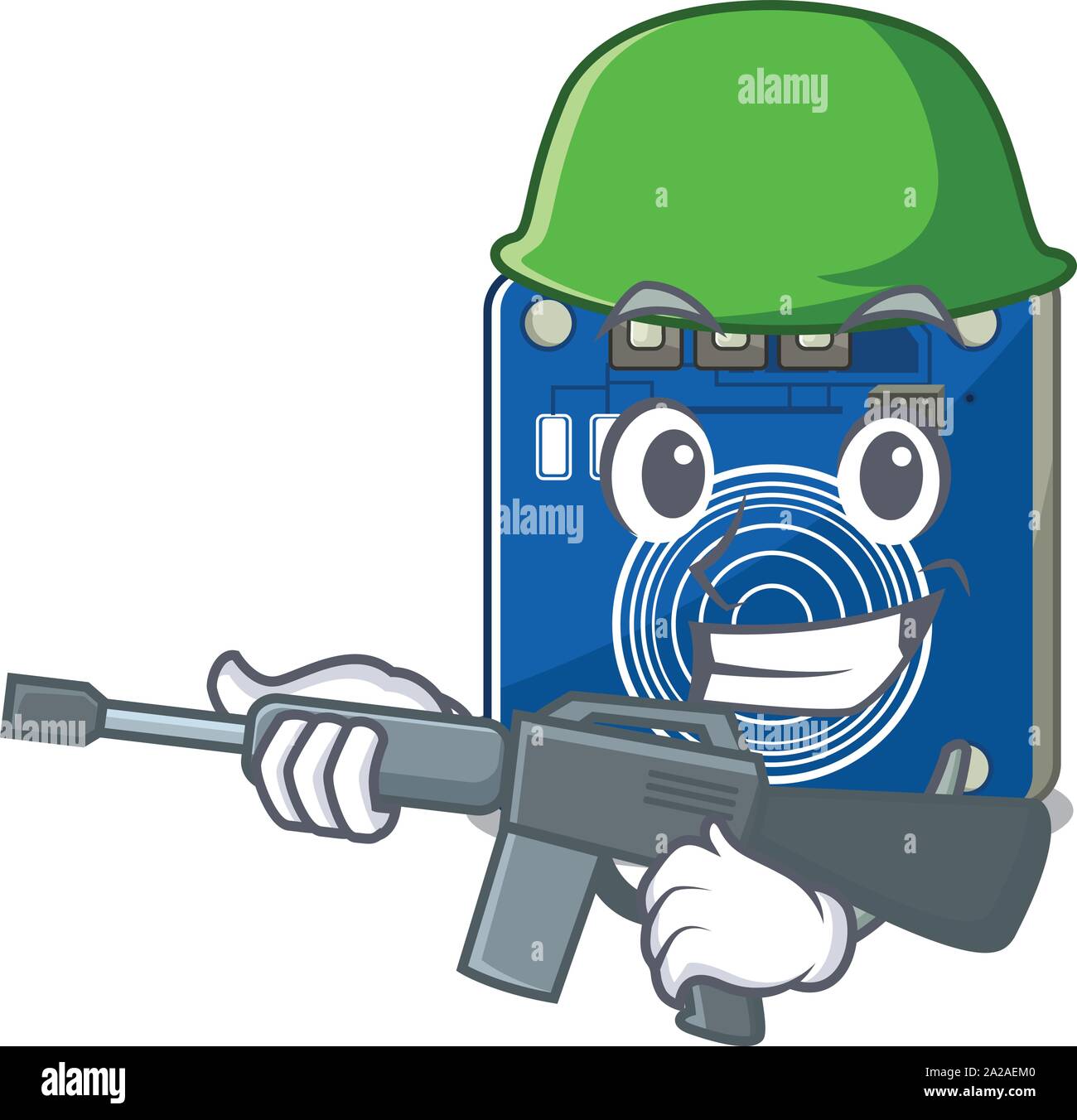 Esercito il sensore a sfioramento isolato in il carattere Illustrazione Vettoriale