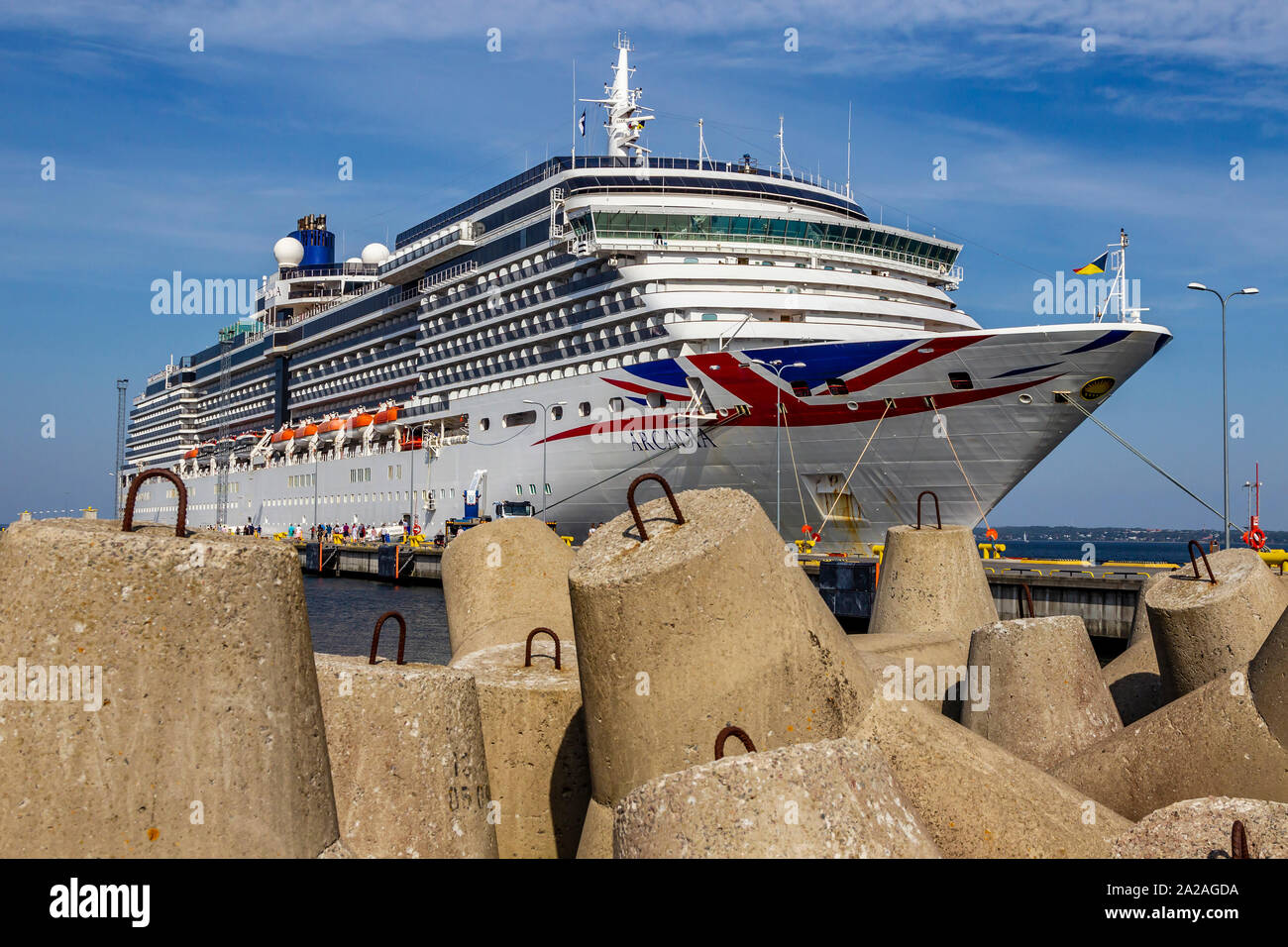 P&O Arcadia ormeggiata nel porto di Tallinn, settembre 2019, Estonia. Foto Stock
