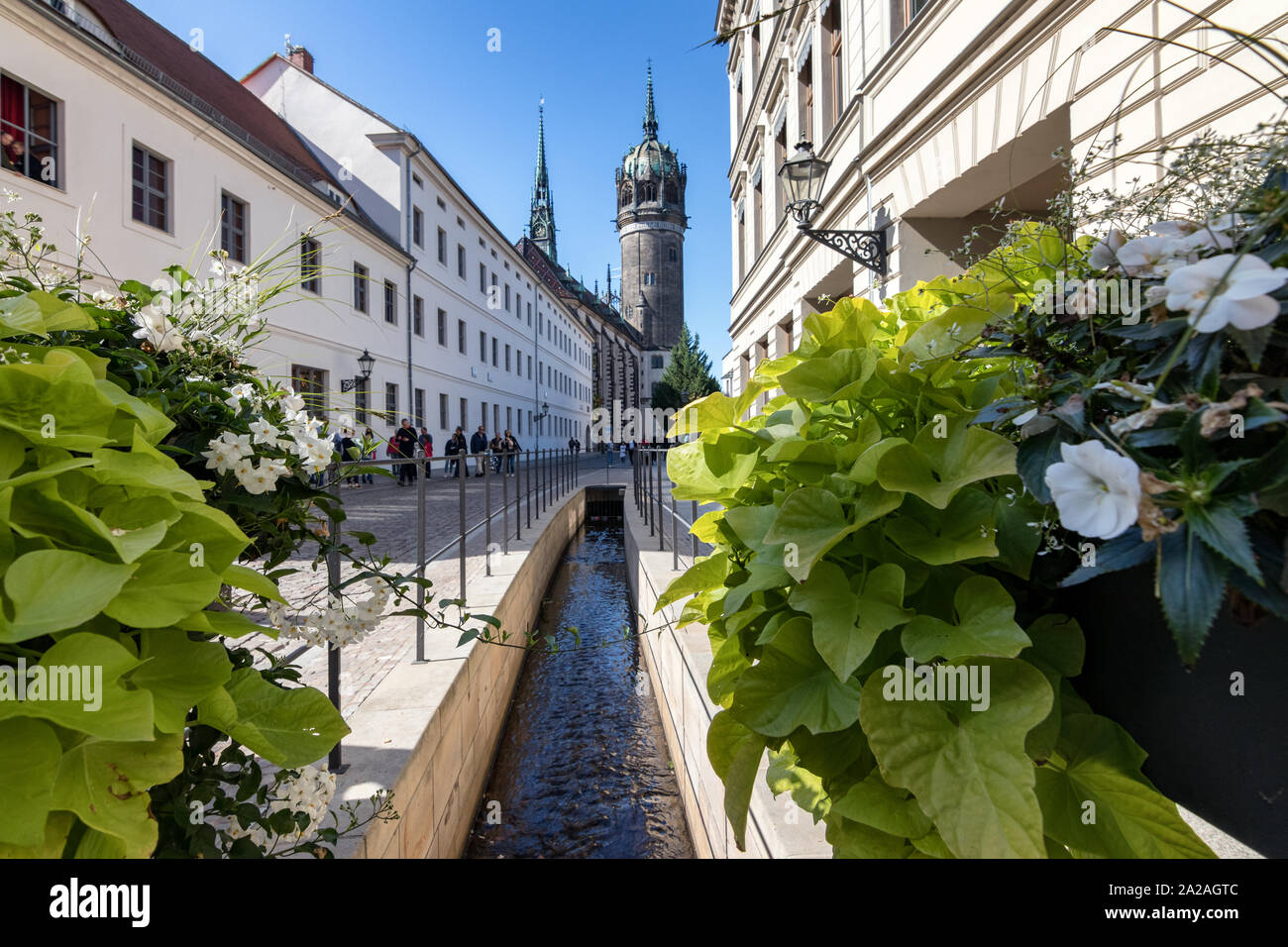 Castle Street a Wittenberg Foto Stock
