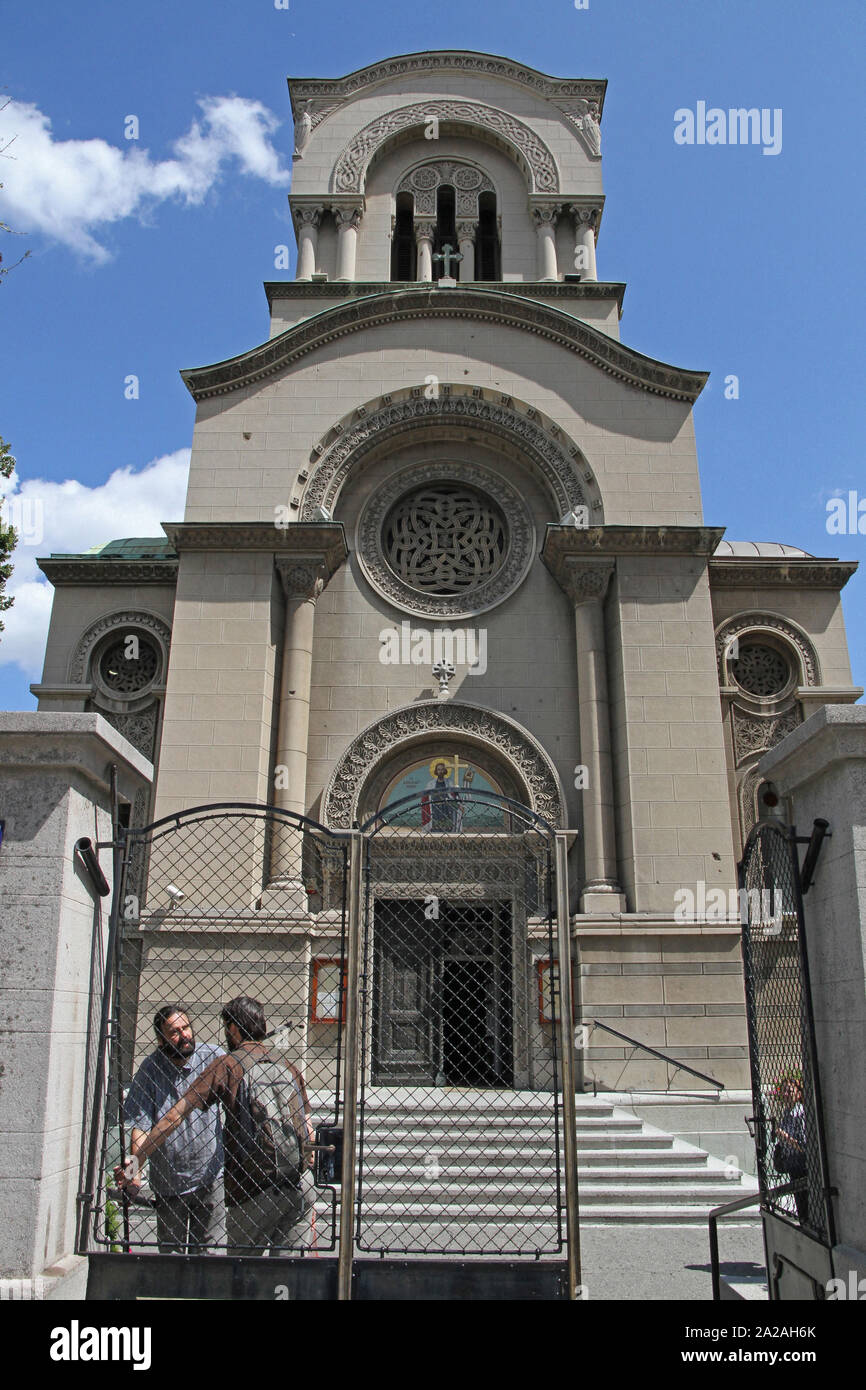 Alexander Nevski Chiesa Ortodossa Serba esterno, Belgrado, Serbia. Foto Stock
