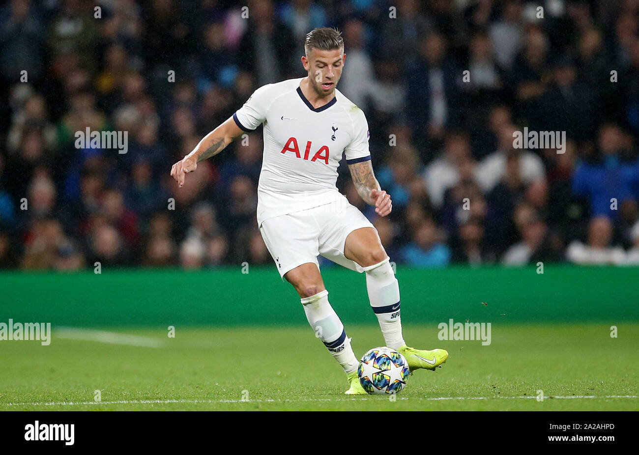 Tottenham Hotspur di Toby Alderweireld durante la UEFA Champions League a Tottenham Hotspur Stadium, Londra. Foto Stock