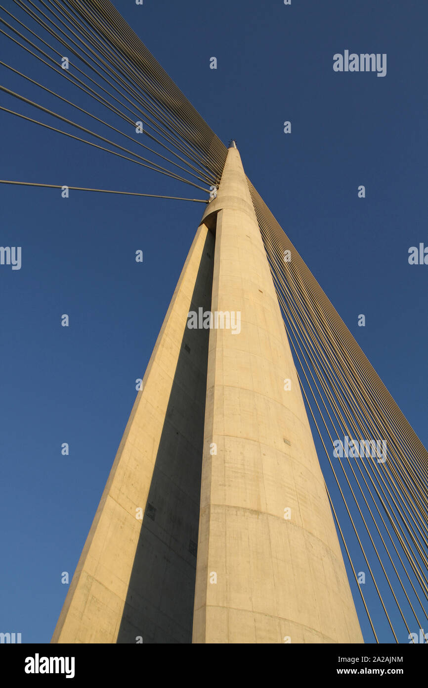 Ada ponte sul fiume Sava, Belgrado. Foto Stock